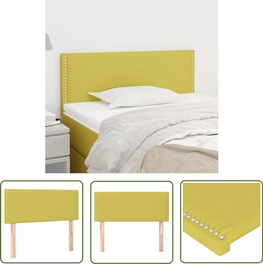 VidaXL Hoofdbord 90x5x78 88 cm Groen Stof Hoofd Bord Hoofdkussen Klassiek Hoofdbord Groene Hoofdbord Stoffen Hoofdbord Comfortabele Hoofdbord Adjustable Hoofdbord