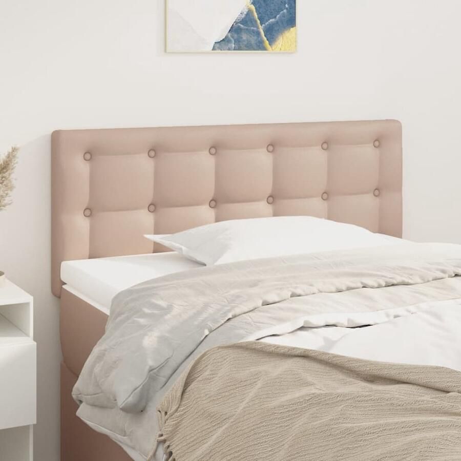 VidaXL Hoofdbord 90x5x78 88 cm Kunstleer Cappuccino Hoofd Bord Bedhoofdbord Kapstok Bedroom Decor Bruine Kamerdecor Lederlook Vintage Interieur Modern Classic - Foto 2