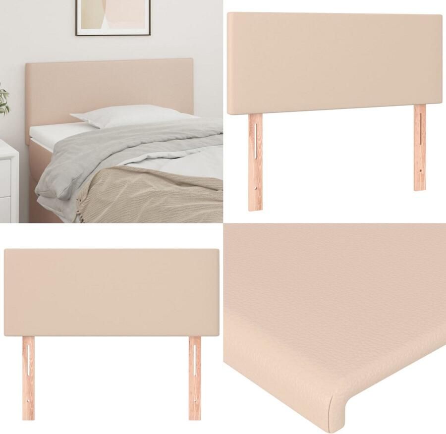 VidaXL Hoofdbord 90x5x78 88 cm kunstleer cappuccinokleurig Hoofdbord Hoofdborden Hoofdeinde Houten Hoofdbord