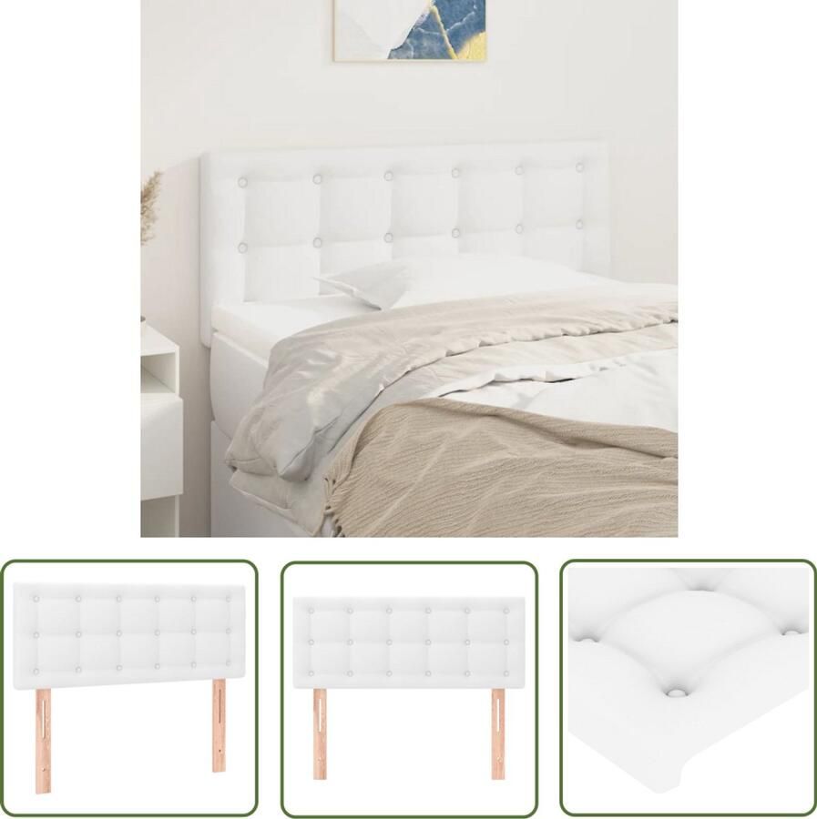 The Living Store Klassiek Hoofdbord Wit 80 x 5 x 78 88 cm Duurzaam kunstleer Klassieke Hoofdbord Wit Kunstleder Hoofdbord Beddecoratie Bedroom Decor