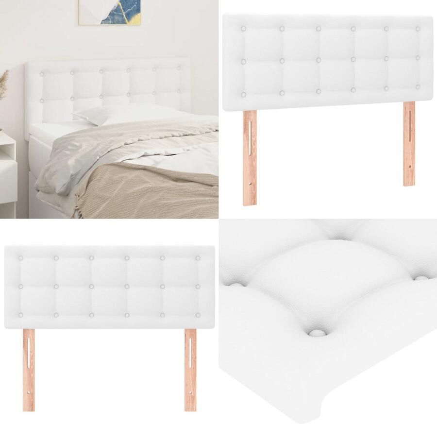 VidaXL Hoofdbord 90x5x78 88 cm kunstleer wit Hoofdbord Hoofdborden Hoofdeinde Houten Hoofdbord