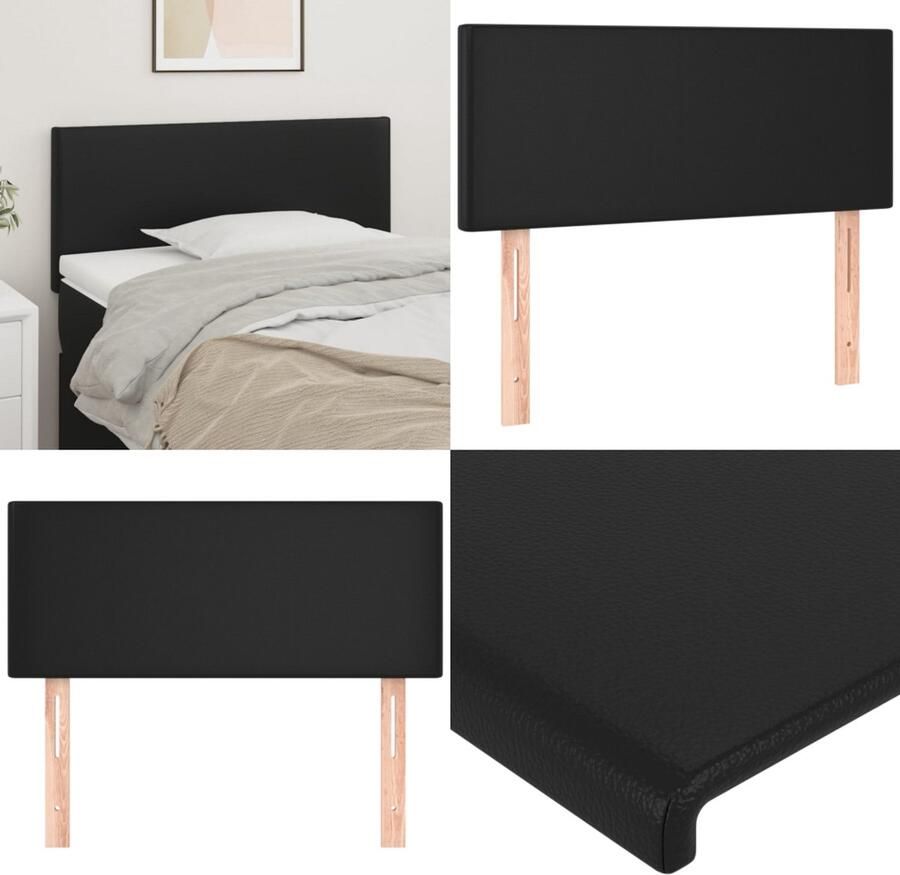 VidaXL Hoofdbord 90x5x78 88 cm kunstleer zwart Hoofdbord Hoofdborden Hoofdeinde Houten Hoofdbord - Foto 1