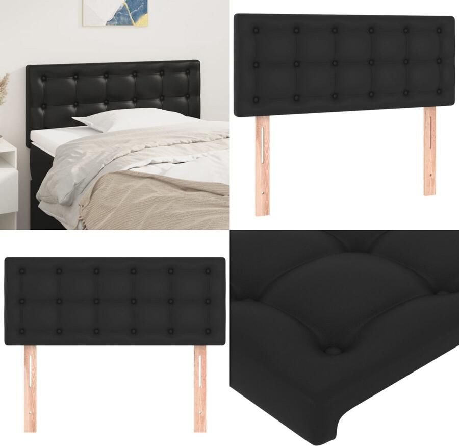 VidaXL Hoofdbord 80x5x78 88 cm kunstleer zwart Hoofdbord Hoofdborden Hoofdeinde Houten Hoofdbord