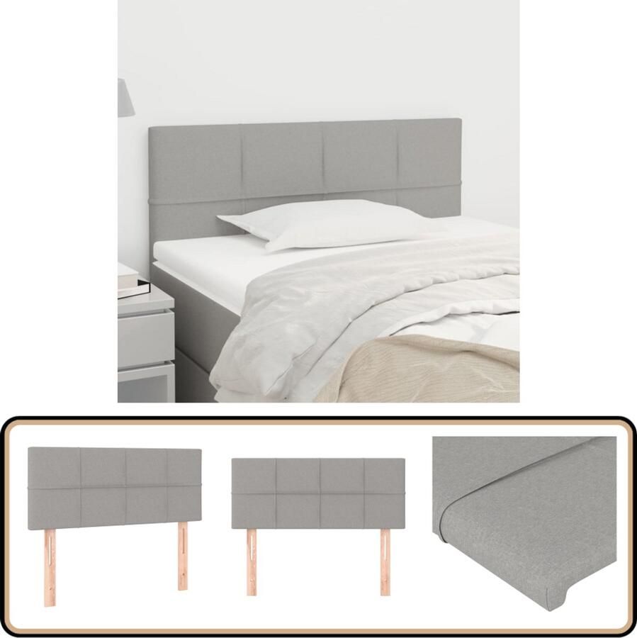 VidaXL Hoofdbord 80x5x78 88 cm Stof Lichtgrijs Hoofd Bord Hoofdkussen Beddecoratie Slaap Accessoires Stoffen Hoofdbord Grijs Hoofdbord