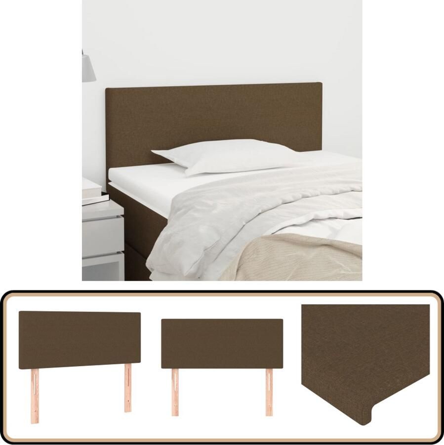 VidaXL Hoofdbord 90x5x78 88 cm Stof Donkerbruin Hoofd Bord Hoofdbord Beddecoratie Slaap Accessoires Bruine Hoofdbord