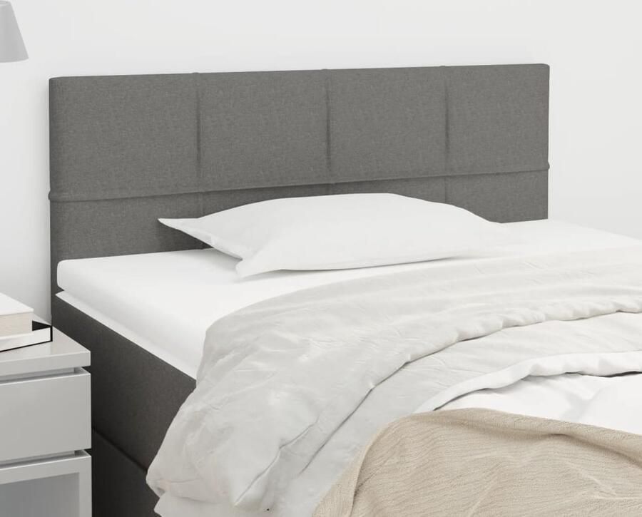 VidaXL Hoofdbord 90x5x78 88 cm Stof Donkergrijs Hoofd Bord Hoofdkussen Bed Accessoires Klassiek Hoofdbord Stoffen Hoofdbord Grijs Hoofdbord Adjustable Headboard - Foto 2