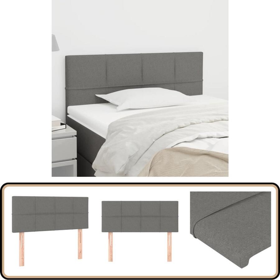 VidaXL Hoofdbord 90x5x78 88 cm Stof Donkergrijs Hoofd Bord Hoofdkussen Bed Accessoires Klassiek Hoofdbord Stoffen Hoofdbord Grijs Hoofdbord Adjustable Headboard