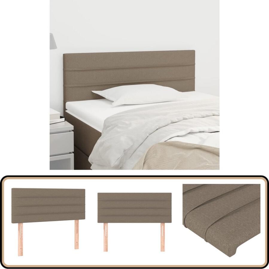 VidaXL Hoofdbord 90x5x78 88 cm Stof Taupe Hoofd Bord Stof Hoofdbord Klassiek Hoofdbord Taupecloor Hoofdbord Adjustable Headboard Leeshoek Tv Hoek