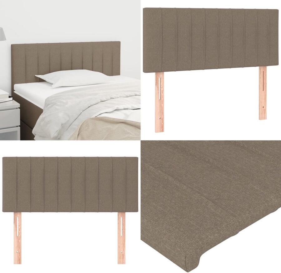 VidaXL Hoofdbord 90x5x78 88 cm stof taupe Hoofdbord Hoofdborden Hoofdeinde Houten Hoofdbord