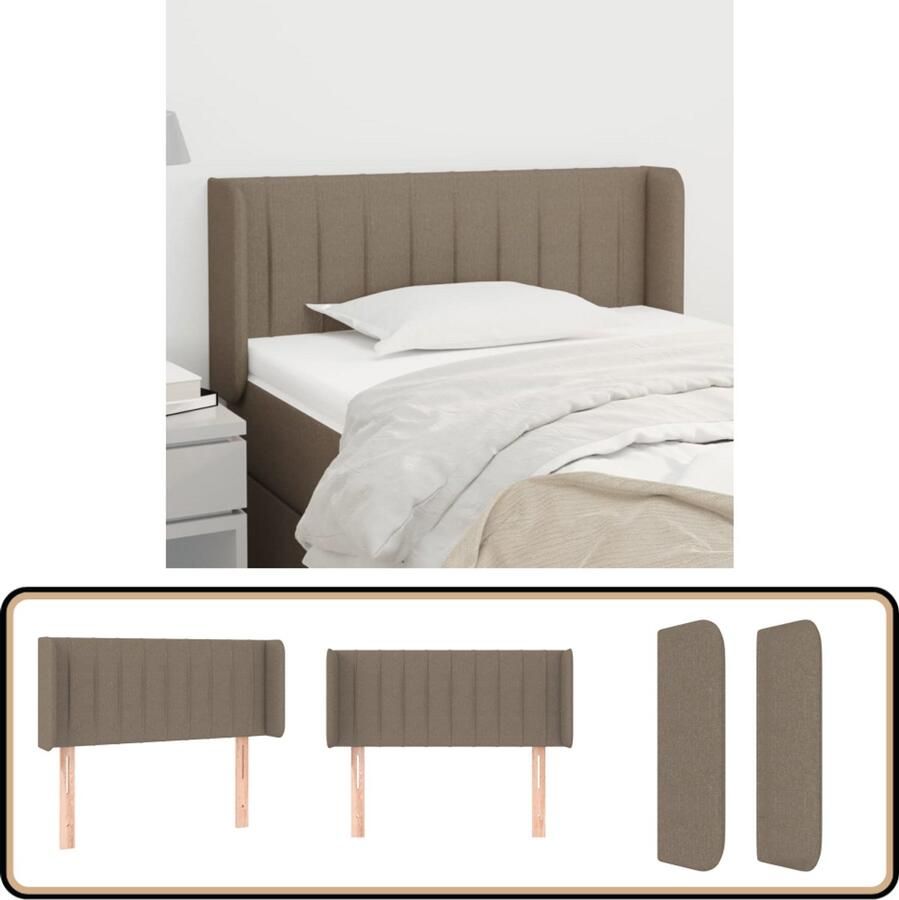 VidaXL Hoofdbord 93x16x78 88 cm Stof Taupe Hoofd Bord Hoofdkussen Beddecoratie Slaap Accessoires Bedroom Decor