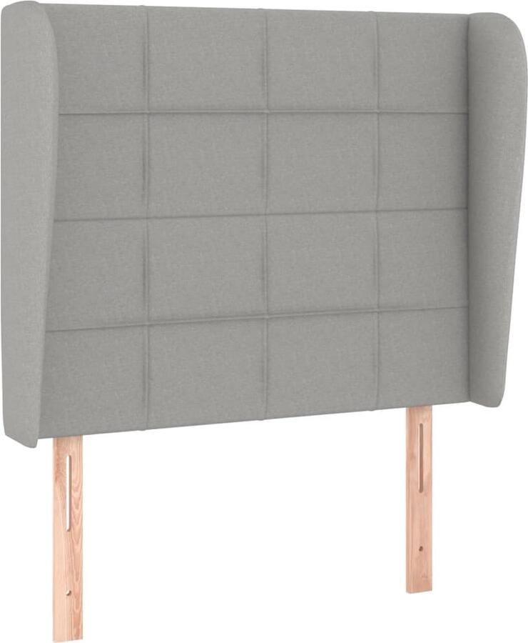 VidaXL Hoofdbord 93x23x118 128 cm Lichtgrijs Hoofd Bord Hoofdeinde Bed Accessoires Slaap Kamer Meubels Stoffen Hoofdbord Grijs Hoofdbord - Foto 2