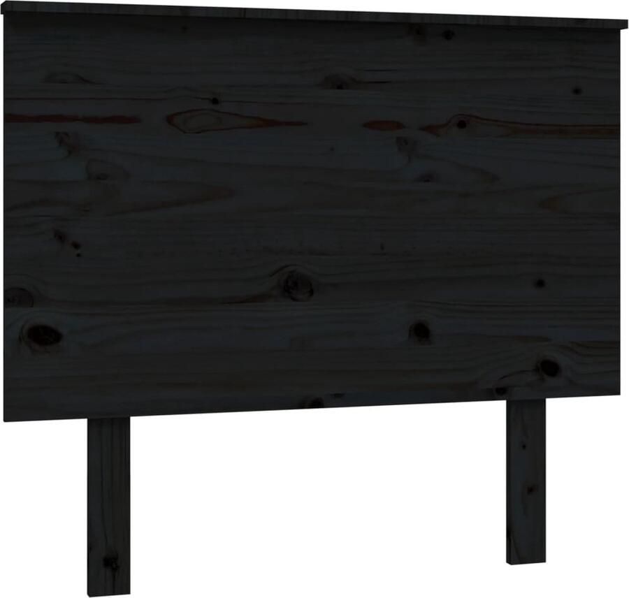 VidaXL Hoofdbord 94x6x82 5 cm massief grenenhout zwart