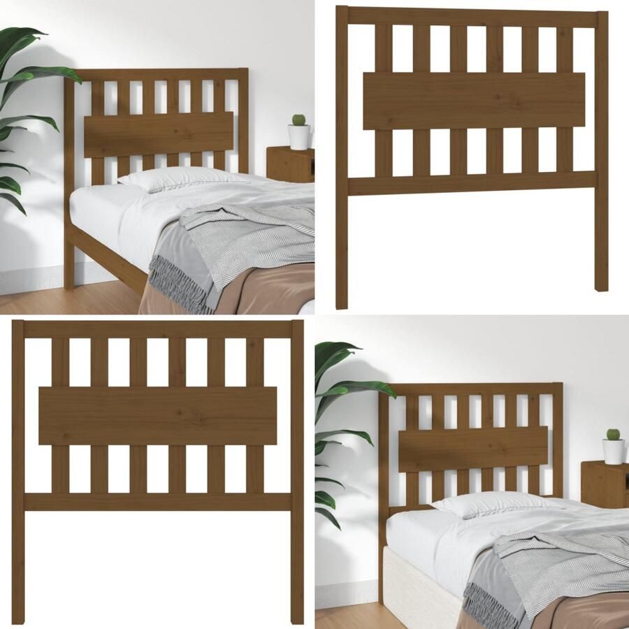 VidaXL Hoofdbord 95-5x4x100 cm massief grenenhout honingbruin Hoofdbord Hoofdborden Hoofdeinde Houten Hoofdbord