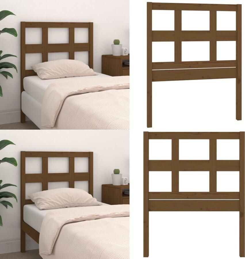 VidaXL Hoofdbord 95-5x4x100 cm massief grenenhout honingbruin Hoofdbord Hoofdborden Hoofdeinde Houten Hoofdbord - Foto 7