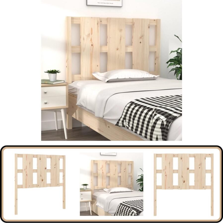 VidaXL Hoofdbord 95 5x4x100 cm Massief Grenenhout Hoofdboard Hoofdeinde Houten Hoofdbord Grenenhout Rustic Landelijk Vintage Bedroom Decor