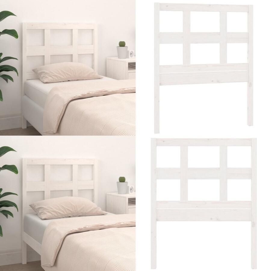 VidaXL Hoofdbord 95-5x4x100 cm massief grenenhout wit Hoofdbord Hoofdborden Hoofdeinde Houten Hoofdbord - Foto 5