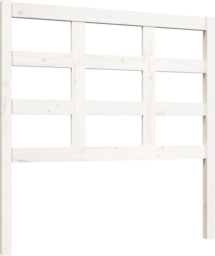 VidaXL Hoofdbord 95 5x4x100 cm Wit Grenenhout Houten Hoofdbord Hoofdeinde Beddecoratie Slaapkamer Decoratie Massief Hout Grenenhout Wit - Foto 2
