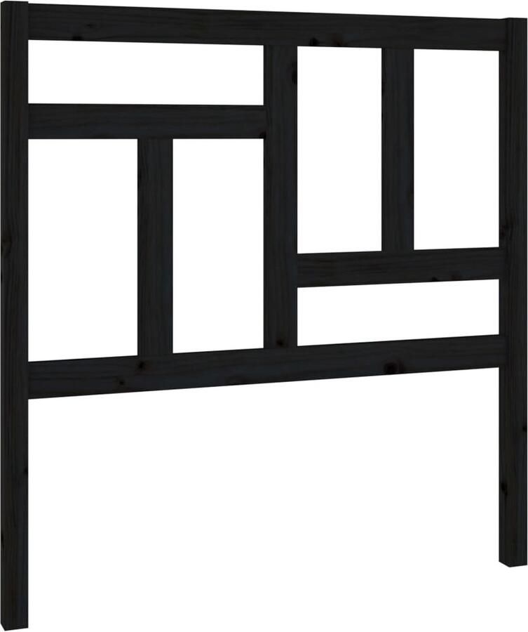 VidaXL Hoofdbord 95 5x4x100 cm massief grenenhout zwart - Foto 2