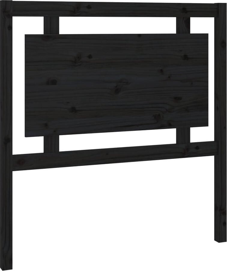 VidaXL Hoofdbord 95 5x4x100 cm massief grenenhout zwart
