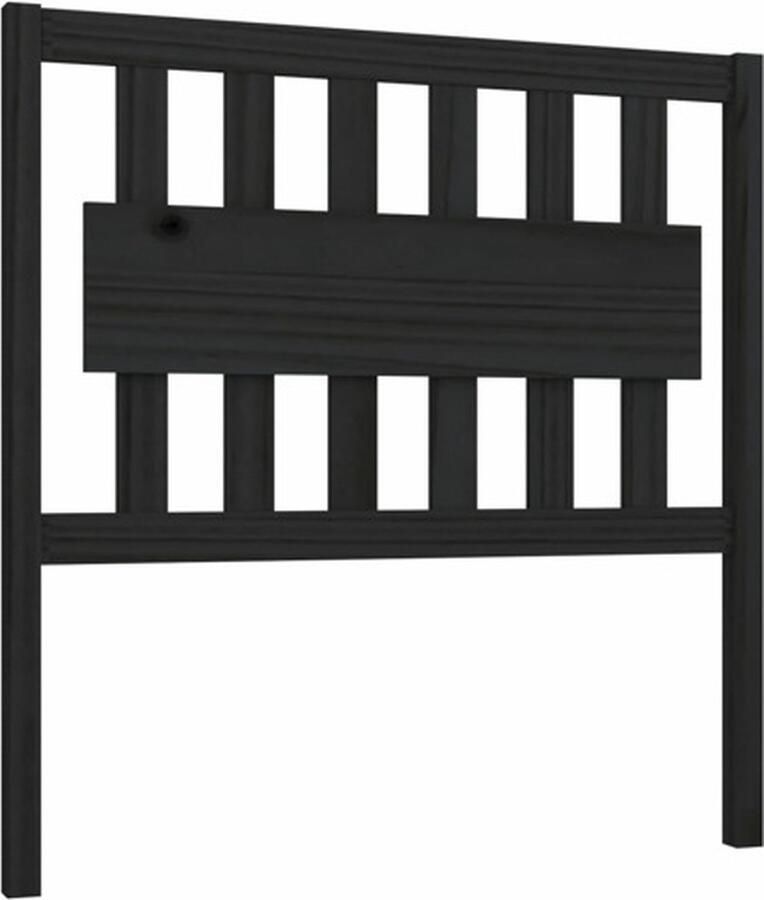 VidaXL Hoofdbord 95 5x4x100 cm massief grenenhout zwart - Foto 2