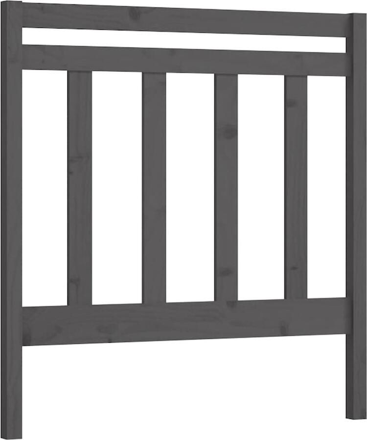 VidaXL Hoofdbord 95x4x100 cm massief grenenhout grijs