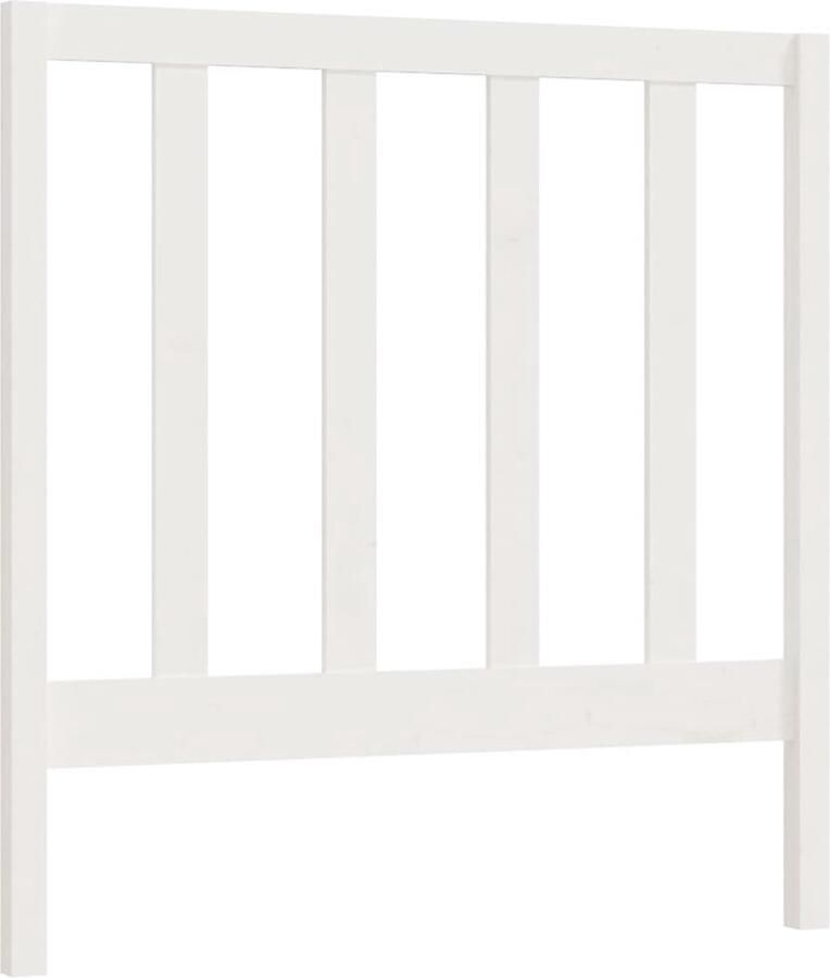 VidaXL Hoofdbord 95x4x100 cm massief grenenhout wit