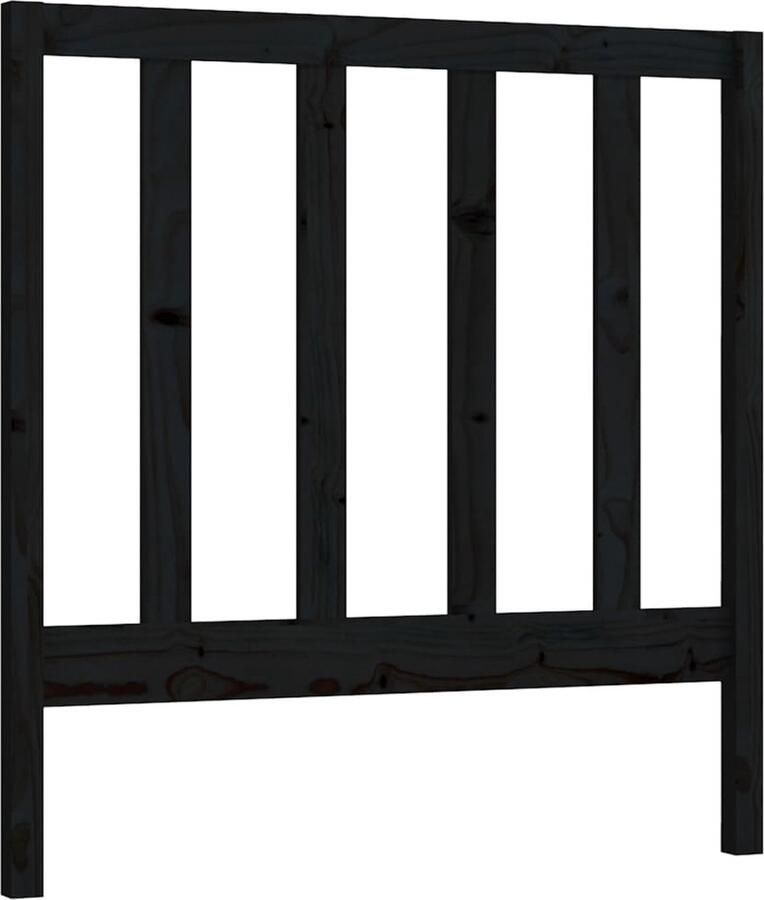 VidaXL Hoofdbord Grenenhout Zwart 81x100 cm Houten Hoofdbord Zwart Hoofdbord Klassieke Stijl Hoofdbord Massief Hout Bedroom Decor Slaapkamervloerisolator Headboard Black Wooden Headboard Pine Wood Furniture - Foto 2
