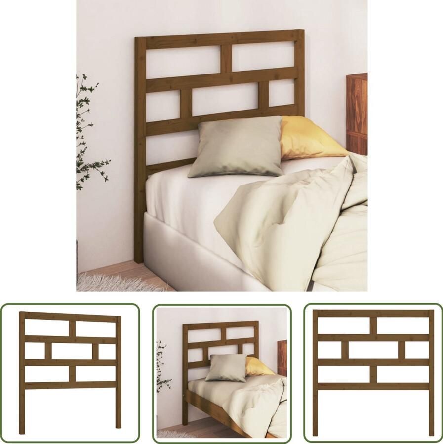 VidaXL Hoofdbord 96x100 cm Honingbruin Grenen Houten Hoofdbord Hoofdeinde Beddecoratie Klassieke Uitstraling Grenenhout