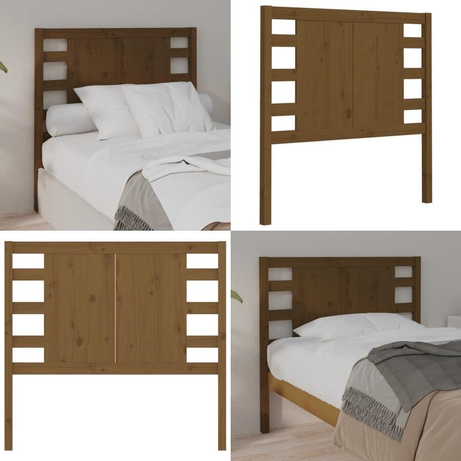 VidaXL Hoofdbord 96x4x100 cm massief grenenhout honingbruin Hoofdbord Hoofdborden Hoofdeinde Houten Hoofdbord
