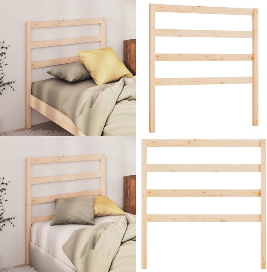 VidaXL Hoofdbord 96x4x100 cm massief grenenhout Hoofdbord Hoofdborden Hoofdeinde Houten Hoofdbord