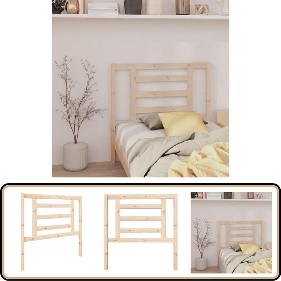 VidaXL Hoofdbord 96x4x100 cm Massief Grenenhout Houten Hoofdbord Hoofddekens Beddecoratie Slaapkamers Massief Hout