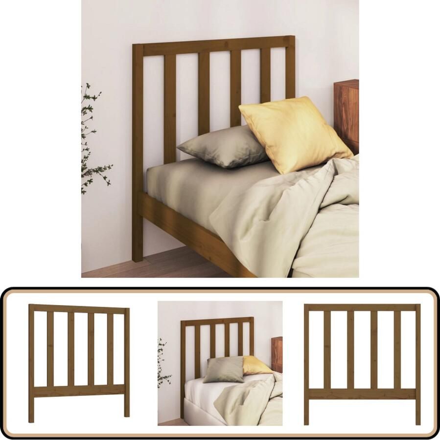 VidaXL Hoofdbord 96x4x100 cm Massief Grenenhout Houten Hoofdbord Hoofdeinde Klassieke Stijl Hoofdboard Kamerdecoratie Bruine Meubels Slaapkamers Hout Meubel Vintage Decor Modern Design Granenhout