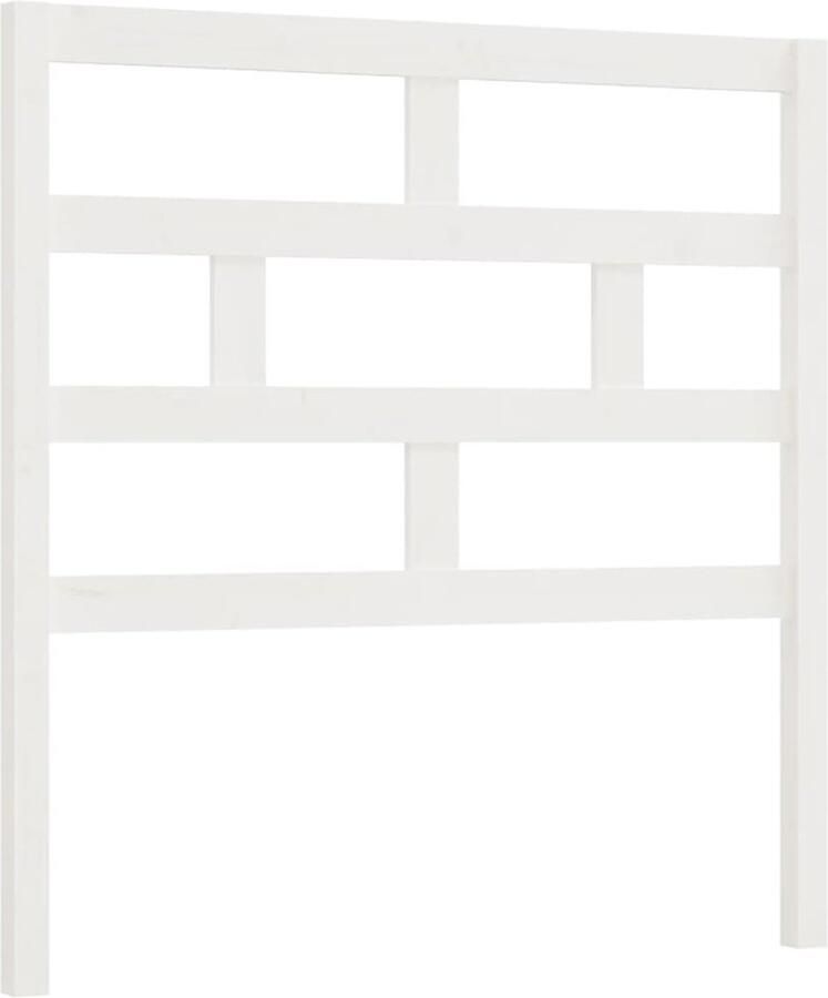 VidaXL Hoofdbord 96x4x100 cm massief grenenhout wit - Foto 3
