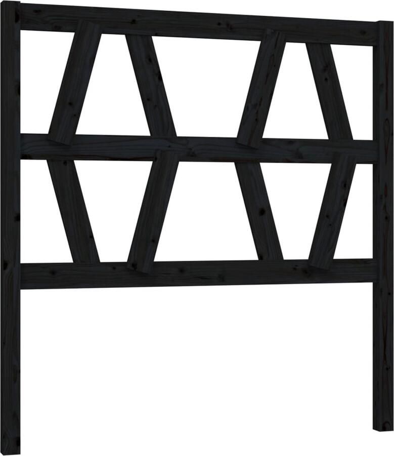 VidaXL Hoofdbord 96x4x100 cm massief grenenhout zwart