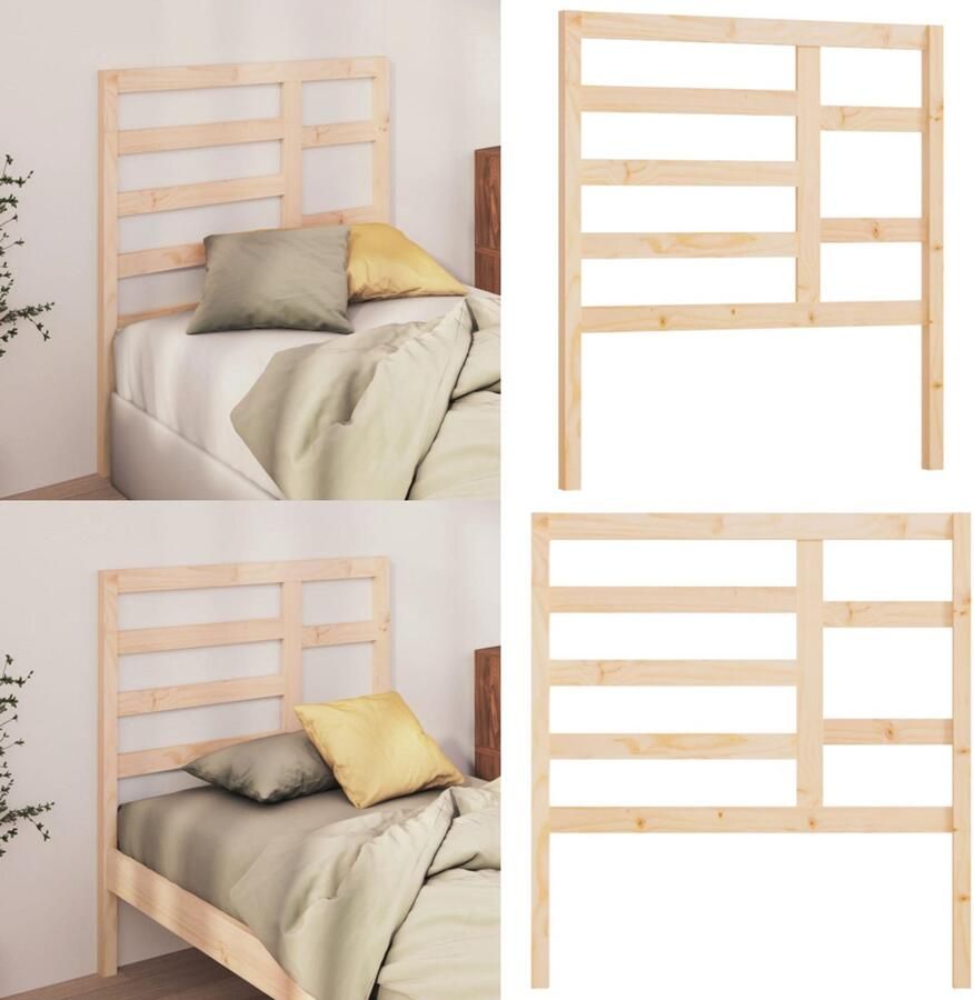 VidaXL Hoofdbord 96x4x104 cm massief grenenhout Hoofdbord Hoofdborden Hoofdeinde Houten Hoofdbord