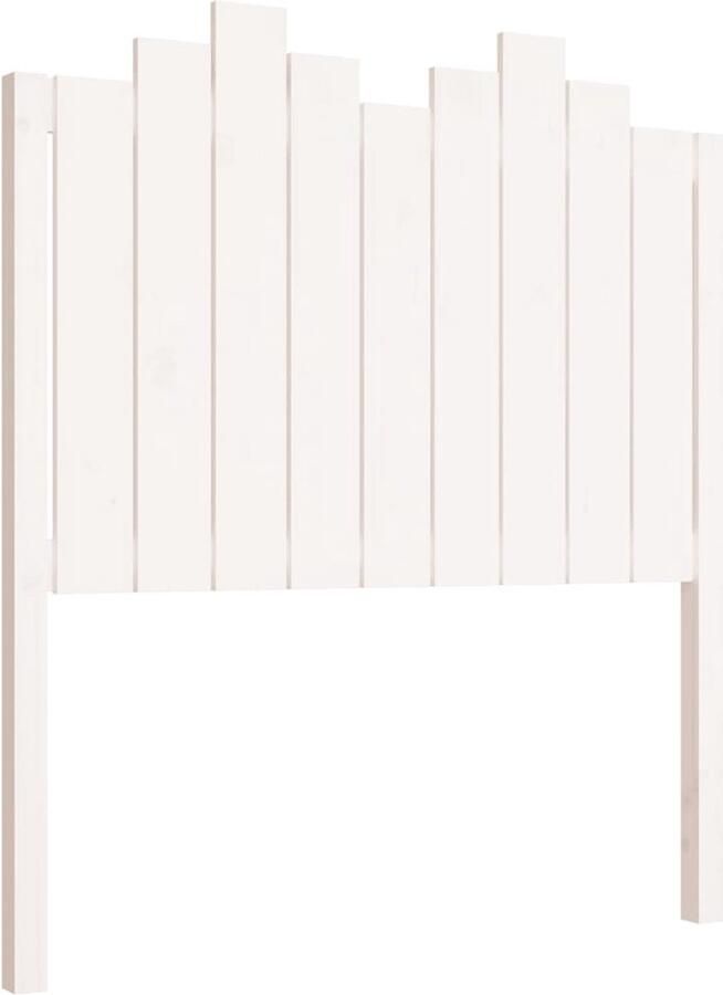 VidaXL Hoofdbord 96x4x110 cm massief grenenhout wit - Foto 2