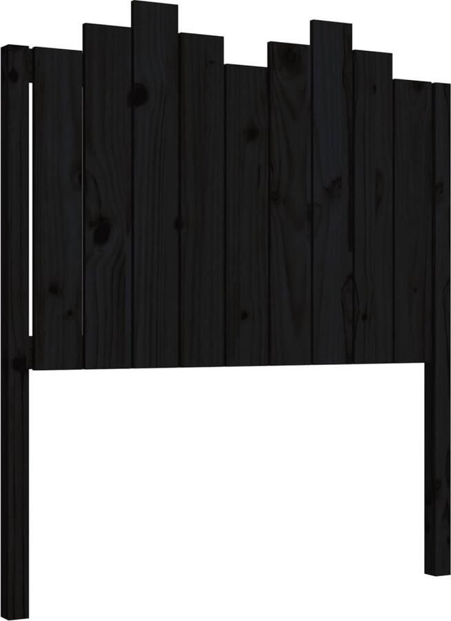 VidaXL Hoofdbord 96x4x110 cm massief grenenhout zwart - Foto 2