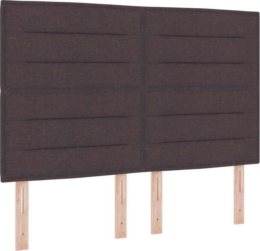 VidaXL Boxspring Bed met Matras Donkerbruin 160x200 cm Stof