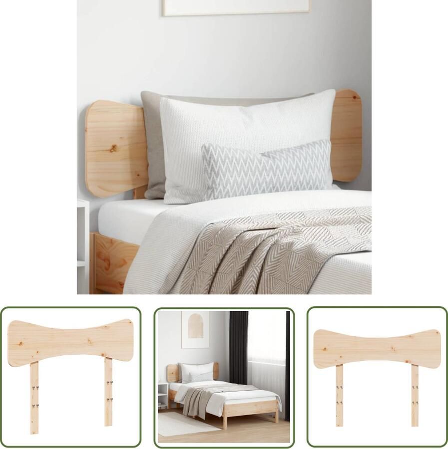 The Living Store Houten Hoofdeinde 105.5 x 3.5 x 81 cm Massief Grenenhout Houten Hoofdbord Bed Grenenhout Hoofdbord Massief Hout Hoofdbord Bedroom Furniture