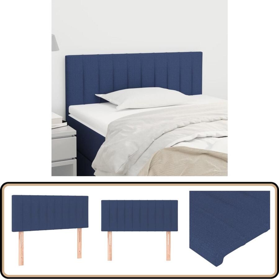 VidaXL Hoofdbord Blauw 100x5x78 88 cm Stof Hoofd Bord Hoofdbord Klassiek Hoofdbord Bed Accessoires Beddecoratie