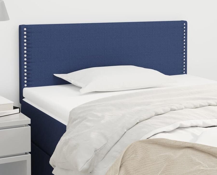 VidaXL Hoofdbord Blauw 80x5x78 88 cm Polyester Hoofd Bord Hoofdkussen Beddecoratie Slaap Accessoires Blauwe Kamer Klassiek Interieur Comfortabel Leeshoek - Foto 2
