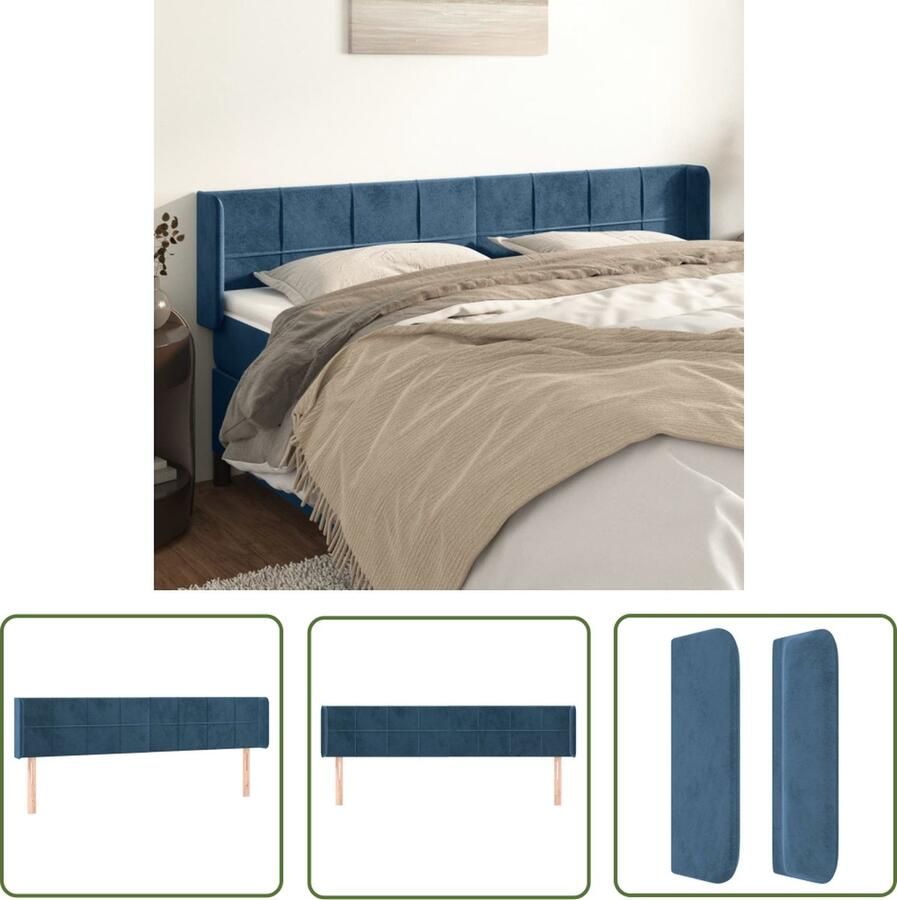 The Living Store Hoofdeind Comfort Hoofdbord Donkerblauw 163 x 16 x 78 88 cm Hoofd Bord Hoofdbord Blauw Velvet Hoofdbord Slaapkamers Decoreren Tweepersoonsbed