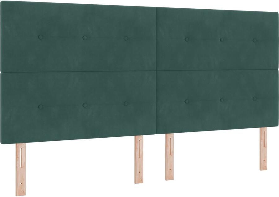 VidaXL Hoofdbord met knopen in donkergroen 200 cm fluweel - Foto 2