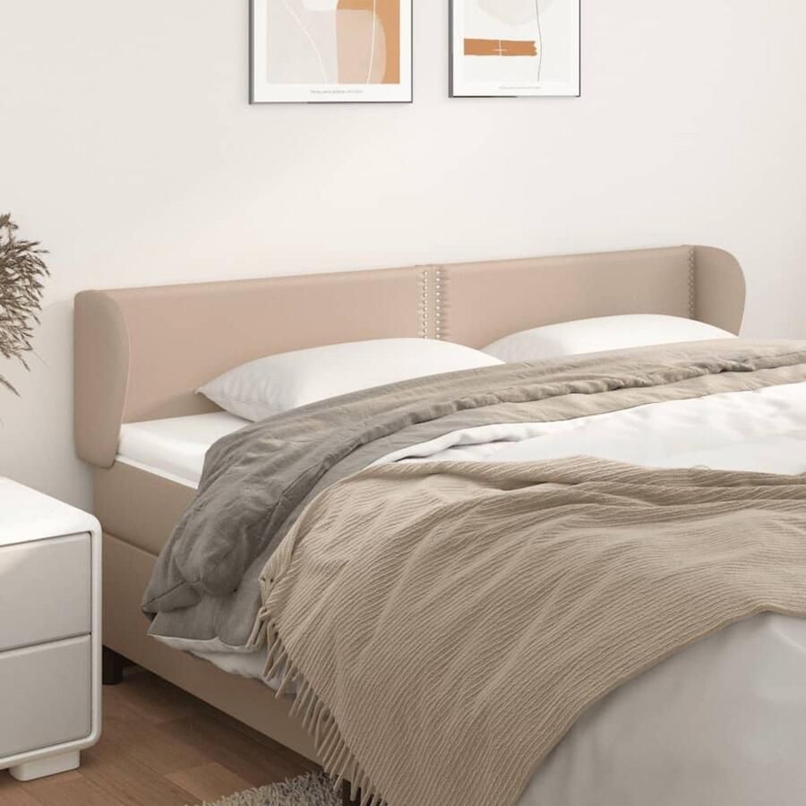 VidaXL Hoofdbord Cappuccino Kunstleer 203x78 cm Hoofd Bord Bedhoofdbord Kapitein Bed Klassiek Hoofdbord Lederlook Hoofdbord Bruine Hoofdbord - Foto 2