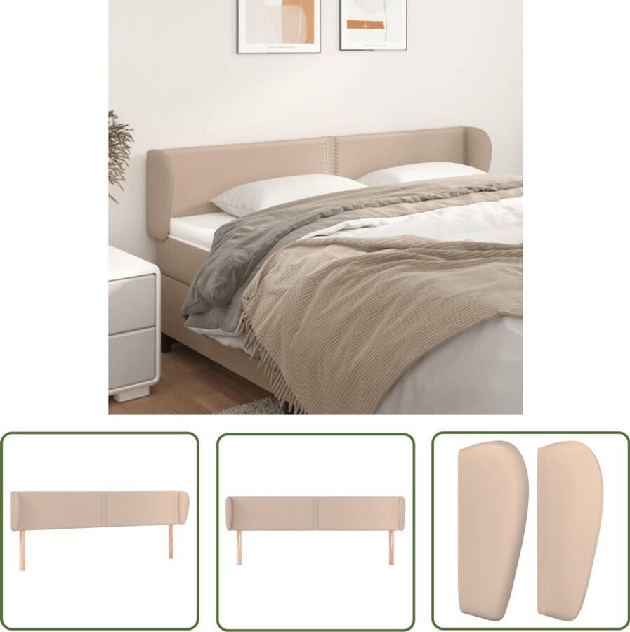 VidaXL Hoofdbord Cappuccino Kunstleer 203x78 cm Hoofd Bord Bedhoofdbord Kapitein Bed Klassiek Hoofdbord Lederlook Hoofdbord Bruine Hoofdbord