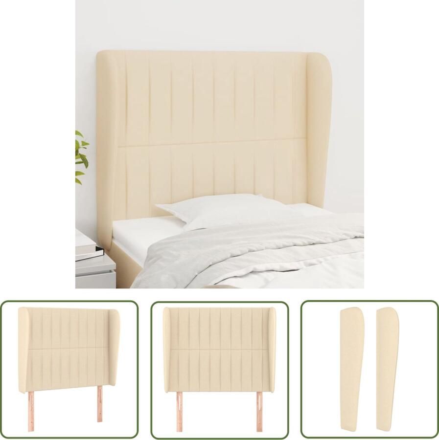 The Living Store Klassiek Hoofdbord Stof Verstelbaar Stevige Poten Comfortabele Ondersteuning Crème 103 x 23 x 118 128 cm Klassieke Hoofdbord Creme Bedhoofd Stoffen Hoofdbord Comfortabele Hoofdbord