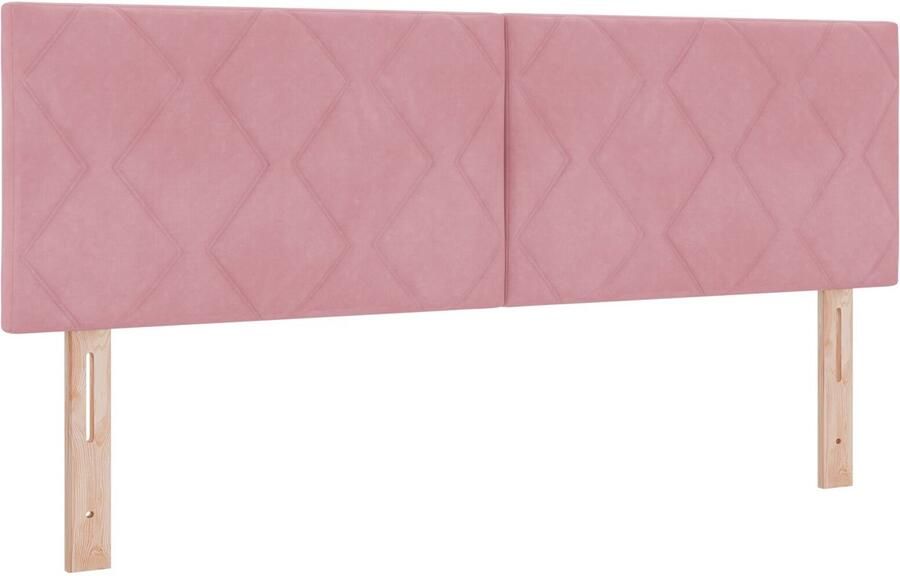 VidaXL Hoofdbord met Diamant Blokken Design in Roze 140 cm van Velvet