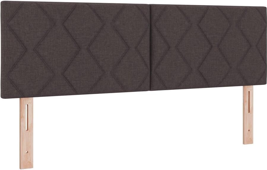 VidaXL Stoffen Hoofdbord Anders met hoofdeinde Donkerbruin 144 cm Stof - Foto 2