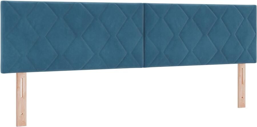 VidaXL Hoofdbord Wandgemonteerd Geometrisch Donkerblauw 180 cm Fluweel - Foto 2