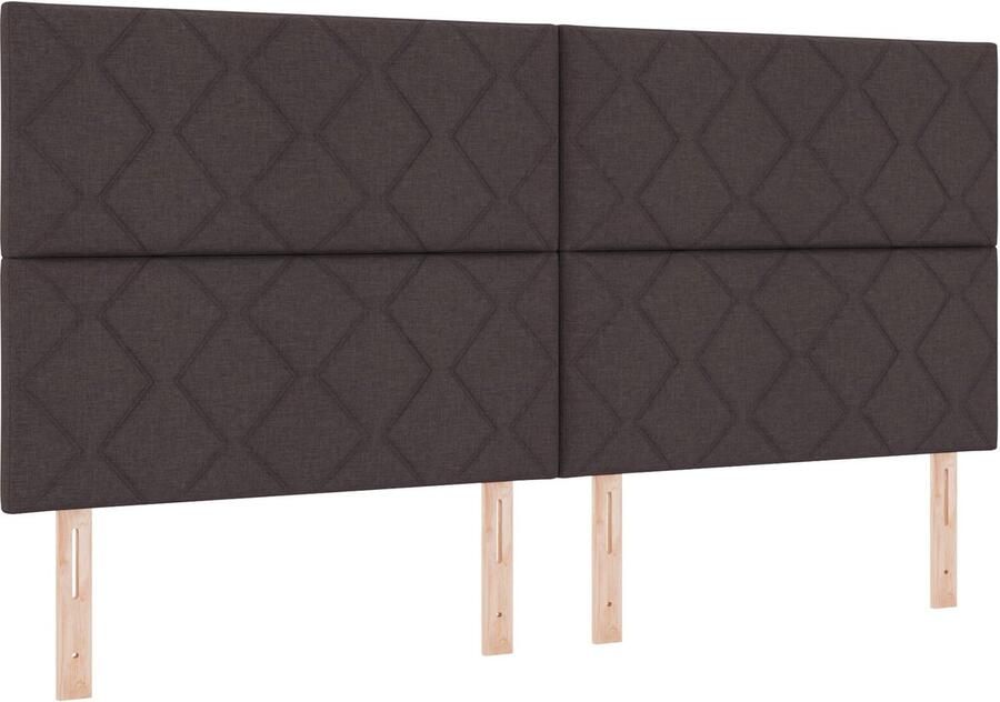 VidaXL Stoffen Hoofdbord Geometric Handmatig Donkerbruin 200 cm Stof